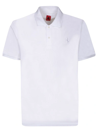 Shop Ferrari Short Sleeves Polo Shirt In White