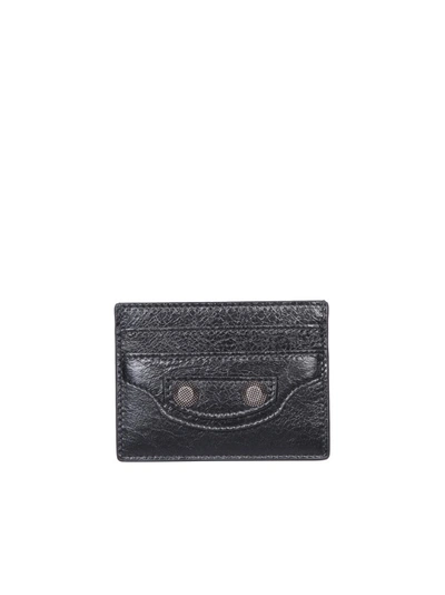 Shop Balenciaga Arena Calf Leather Cardholder In Grey