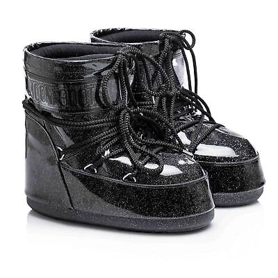 Pre-owned Moon Boot Damen Schneestiefel  Icon Low Glitter 14094400.001 In Schwarz