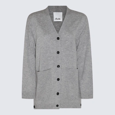 Shop Allude Grey Wool And Cashmere Blend Cardigan