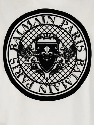 Shop Balmain 'coin' T-shirt In White/black