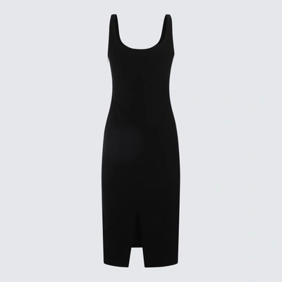 Shop Blumarine Black Viscose Stretch Midi Dress