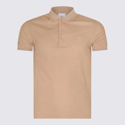 Shop Burberry Beige Cotton Polo Shirt In Soft Fawn