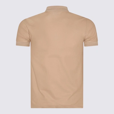 Shop Burberry Beige Cotton Polo Shirt In Soft Fawn