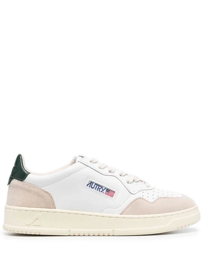 Shop Autry Paneled Leather Medalist Sneaker In White