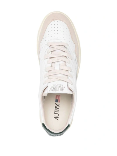 Shop Autry Paneled Leather Medalist Sneaker In White