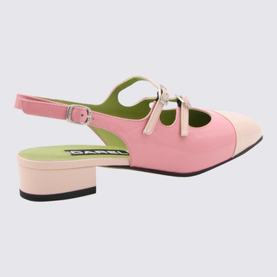 Shop Carel Paris Pink And Nude Leather Abricot Flats