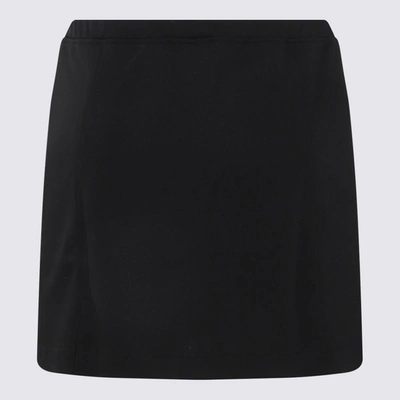 Courrèges Logo-patch Drawstring-waist Miniskirt In Black