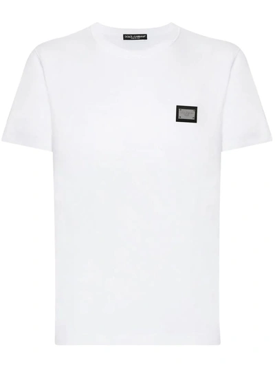 Shop Dolce & Gabbana Dg Essentials Crew Neck T-shirt In White