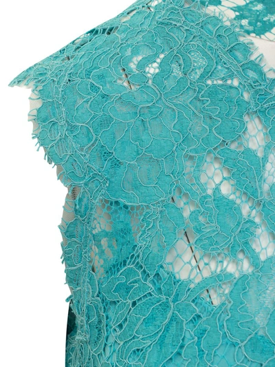 Shop Dolce & Gabbana Floral Cordonetto Lace Sheath Dress In Blue