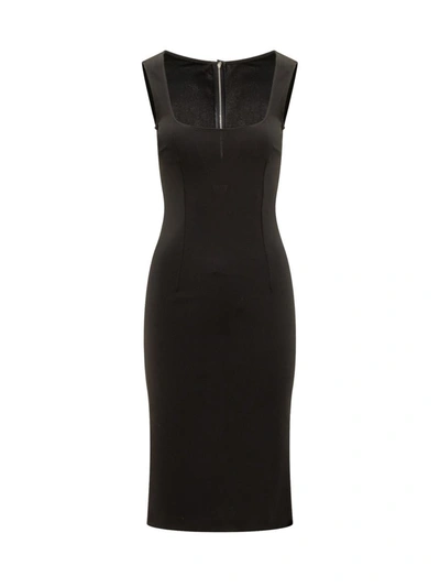 Shop Dolce & Gabbana Milan Stitch Stretch Jersey Sheath Dress In Black