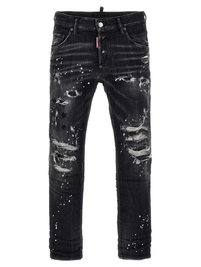 Shop Dsquared2 'skater' Jeans In White/black