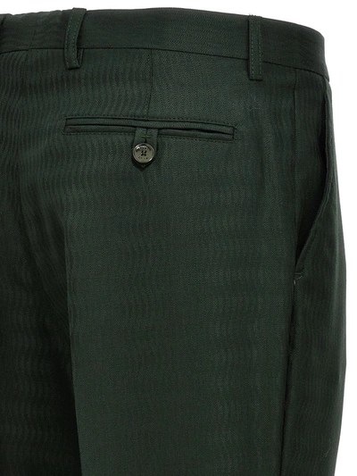 Shop Etro Jacquard Pants In Green