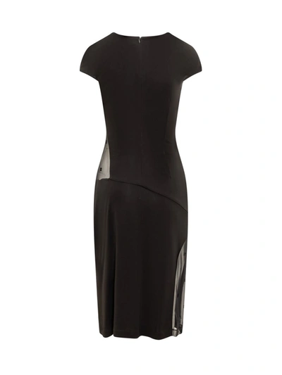 Shop Givenchy 4g Crepe And Tulle Dress In Black