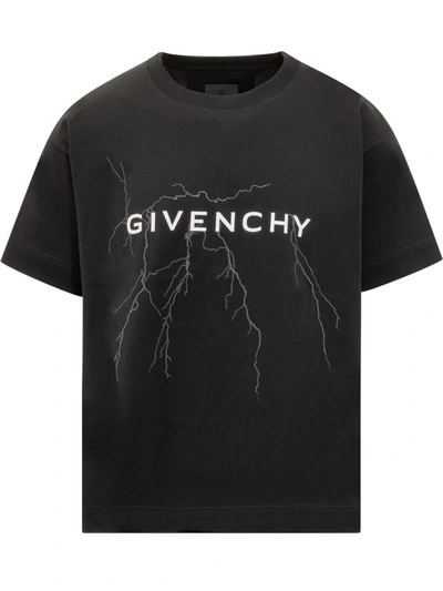 Shop Givenchy Cotton Reflective T-shirt In Black