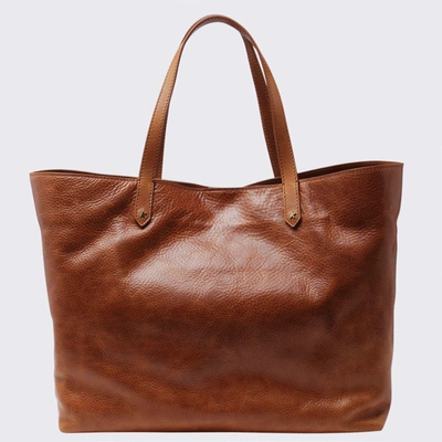 Shop Golden Goose Brown Leather Pasadena Tote Bag