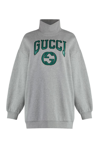 Shop Gucci Jersey Sweatshirt In Grey