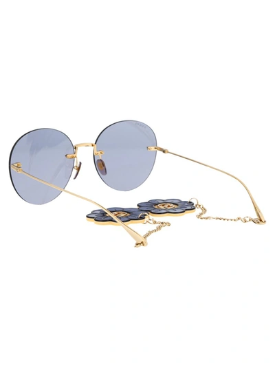 Shop Gucci Sunglasses In 006 Gold Gold Violet
