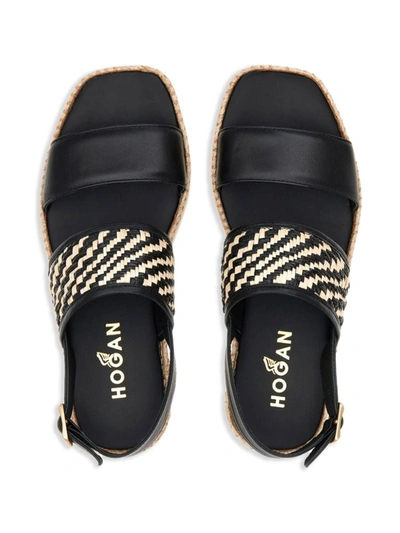Shop Hogan 'h660' Sandals In Black
