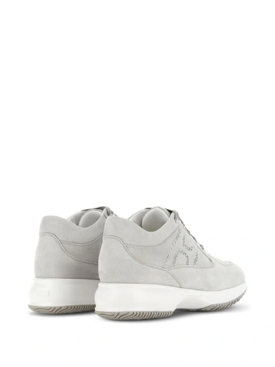 Shop Hogan Sneakers With Crystals In Grey