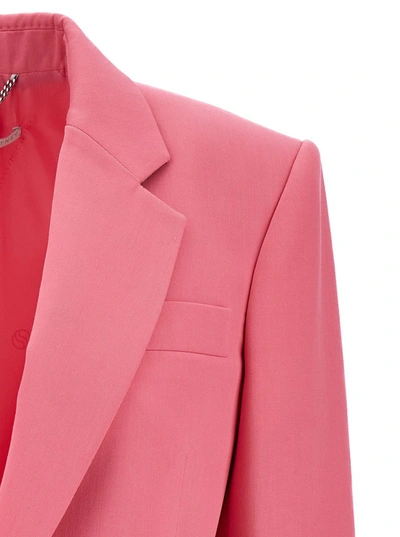 Shop Stella Mccartney 'iconic' Salmon Pink Sing-breasted Jacket With Single Button In Wool Woman In Fuxia
