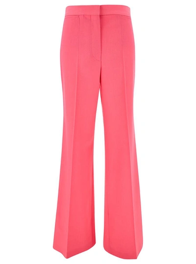 Shop Stella Mccartney 'iconic' Salmon Pink Tailored Flared Pants In Stretch Wool Woman In Fuxia