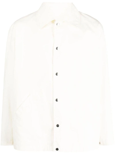 Shop Jil Sander Logo-print Shirt Jacket In White