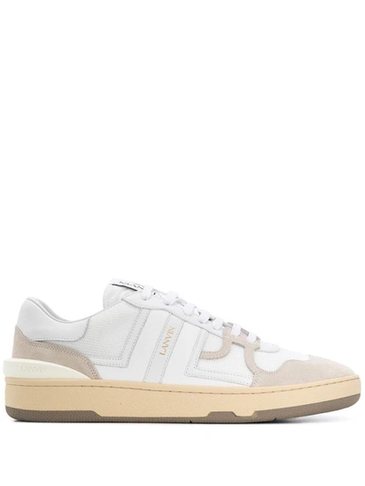 Shop Lanvin Bumper Sneakers With Contrasting Panels In White