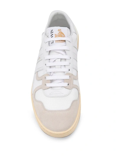 Shop Lanvin Bumper Sneakers With Contrasting Panels In White