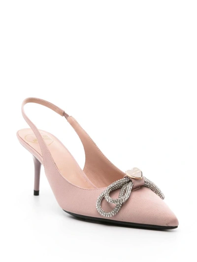 Shop Love Moschino Slingbacks With Bow In Pink