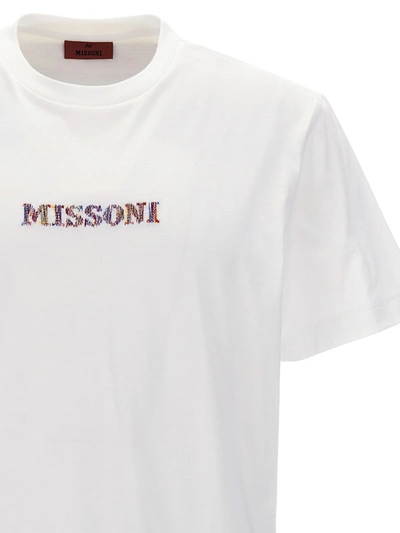 Shop Missoni Logo Embroidery T-shirt In White