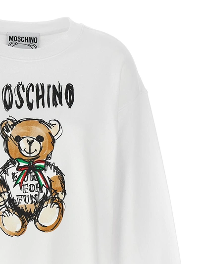 Shop Moschino 'teddy Bear' Sweatshirt In White