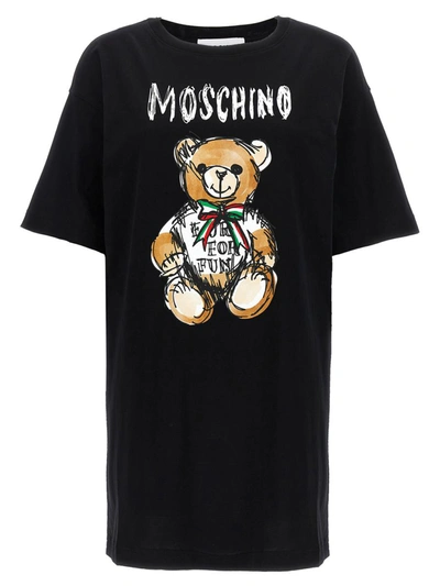 Shop Moschino 'teddy Bear' T-shirt Dress In Black