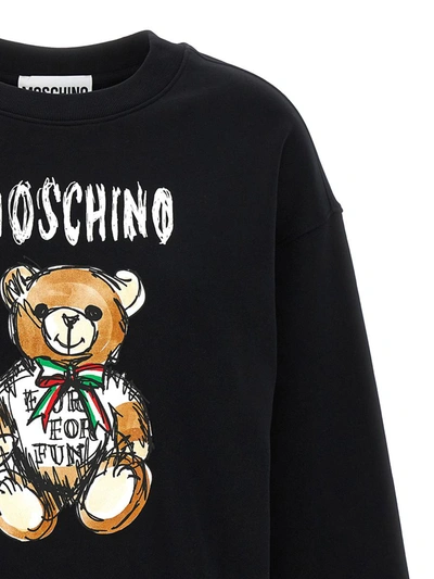 Shop Moschino 'teddy Bear' Sweatshirt In Black