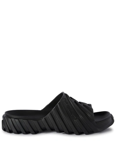 Shop Off-white 'exploration' Slippers In Black