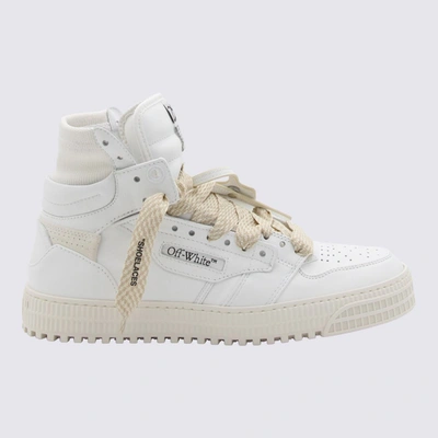 Shop Off-white White Leather Out Of Office High Top Sneakers In White/white