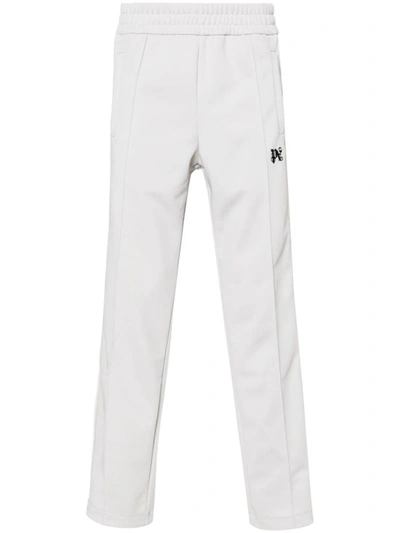 Shop Palm Angels Monogram Trousers In Grey