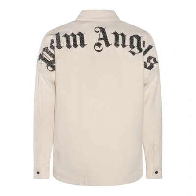 Shop Palm Angels Shirts In Off White Anthracite