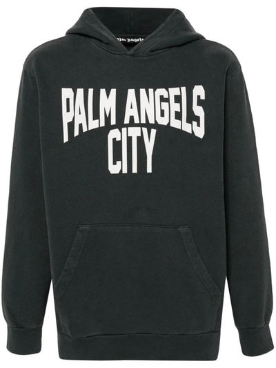 Shop Palm Angels Sweatshirt With Logo In Grey