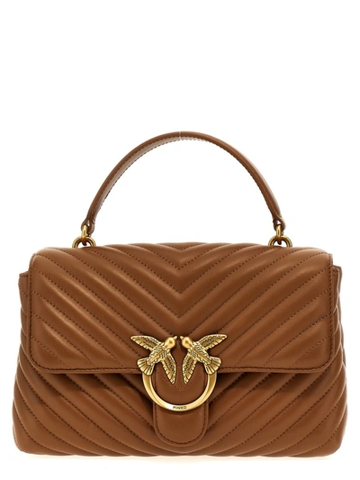 Shop Pinko 'love Lady Puff Big' Handbag In Brown