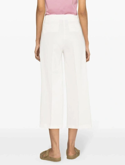 Shop Pinko Trousers In Bianco Seta