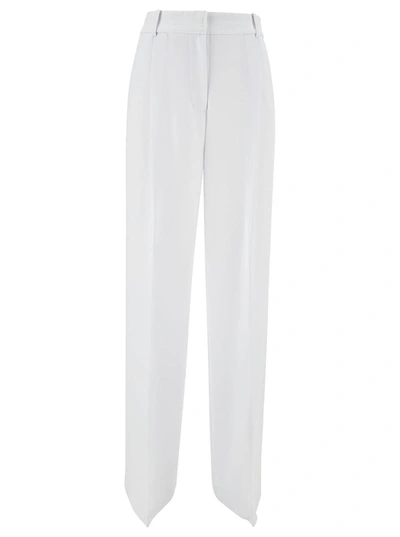Shop Michael Michael Kors White Wide Leg Tailored Pants In Cotton Woman