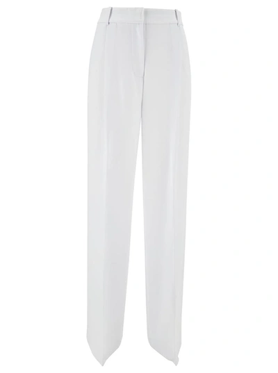 Michael Michael Kors White Wide Leg Tailored Pants In Cotton Woman In White