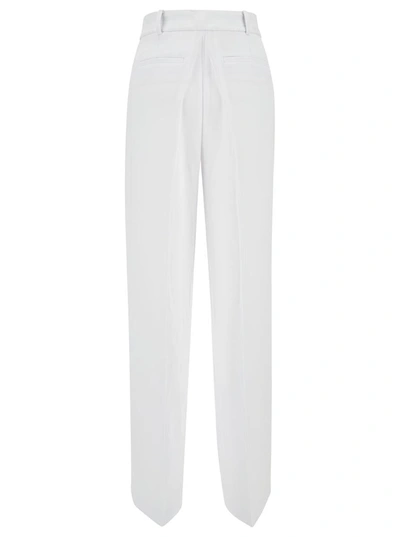 Shop Michael Michael Kors White Wide Leg Tailored Pants In Cotton Woman