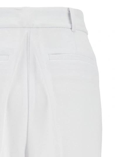 Shop Michael Michael Kors White Wide Leg Tailored Pants In Cotton Woman