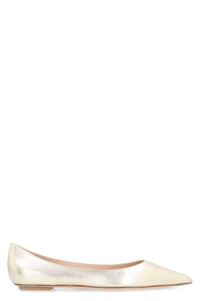 Stuart Weitzman Emilia Mini Flat In Gold