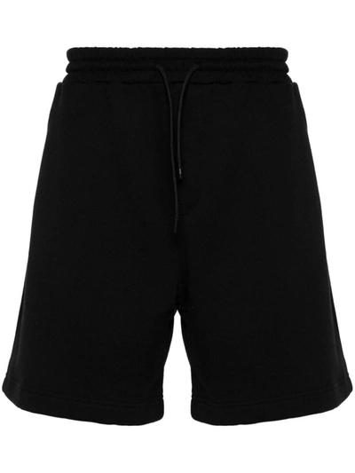 Shop Msgm Shorts With Logo In Black