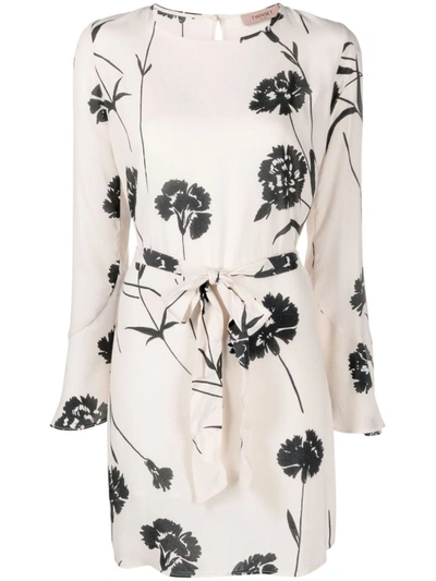Shop Twinset Floral Dress In Nero E Bianco