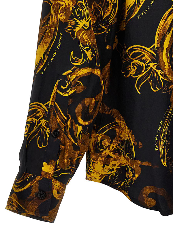 Versace Jeans Couture abstract-print long-sleeve shirt - Black