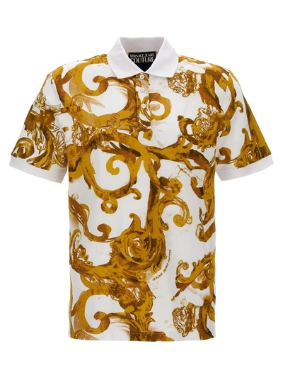 Shop Versace Jeans Couture All Over Print Polo Shirt In Multicolor